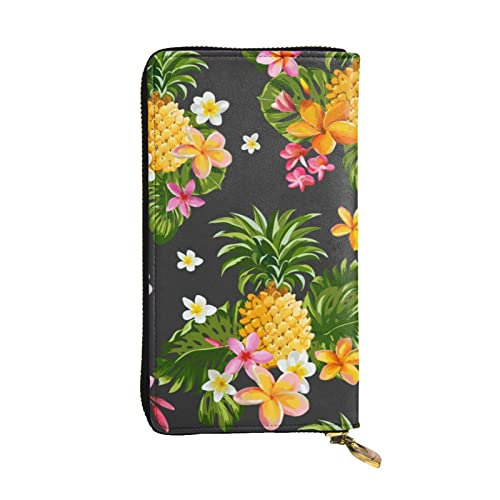 Tropische Ananas Hawaiianische Damen Europäische Brieftasche kann 12 Karten Reisepass Brieftasche Familienpass Ordner Modern/Fit von DICAPO