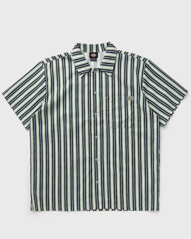 DICKIES MULTI STRIPE WORK SHIRT SS men Shortsleeves green in Größe:L von DICKIES