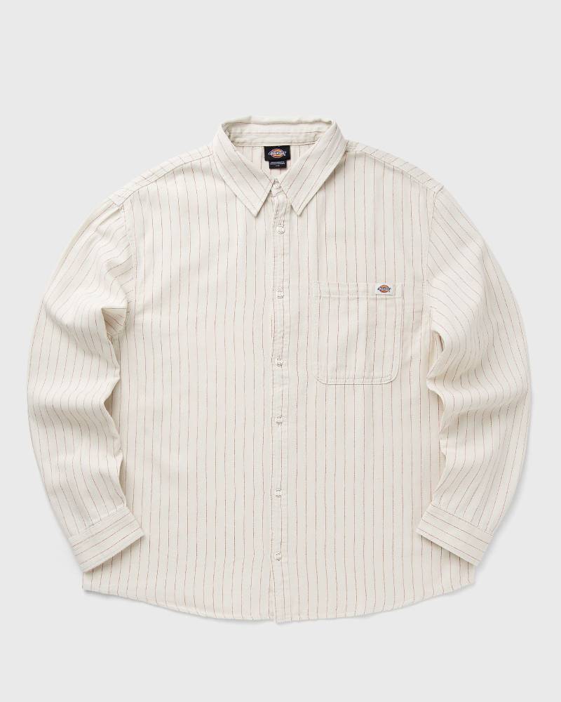 DICKIES SERVICE STRIPE SHIRT LS men Overshirts beige in Größe:L von DICKIES