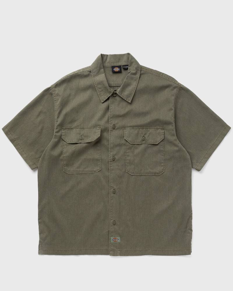 DICKIES UNIONVILLE GD WORK SHIRT SS men Shortsleeves green in Größe:M von DICKIES