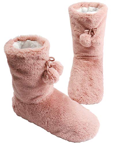 DICUIRD Hausschuhsocken mit Greifern für Damen, gemütliche und bequeme Winterschuhe für Damen, Pinke Booties, 8-10 US DICUIRD Hausschuhsocken mit Greifern für Damen, gemütliche und bequeme Winterschuhe für Damen, Pinke Booties, 8-10 US von DICUIRD