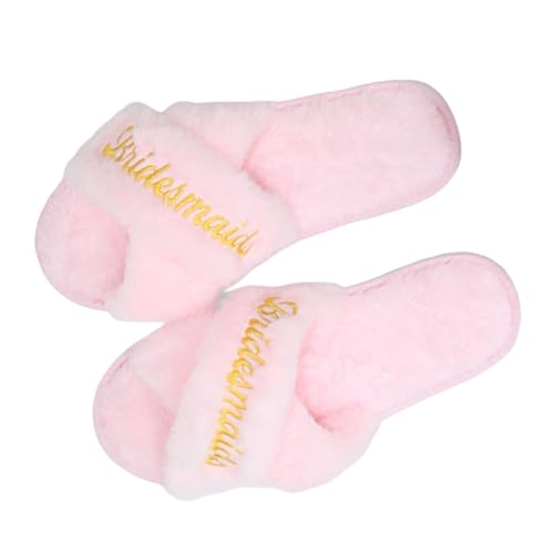 DIDILLX 1 Paar bequeme Braut-Hausschuhe, Persönlichkeit, Hochzeit, Name, rutschfeste Hausschuhe für Hochzeiten und Partys, bequeme Brautschuhe, B, Einheitsgröße von DIDILLX