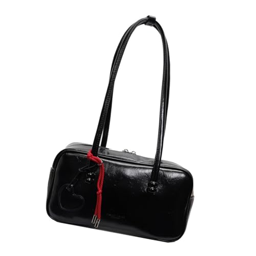 DIDILLX Damen Retro Businesstasche Kreative Damen Schultertasche Geldbörse in praktischer PU Leder weibliche Achseltaschen für den täglichen Gebrauch weibliche Unterarmtasche, Schwarz , One Size von DIDILLX