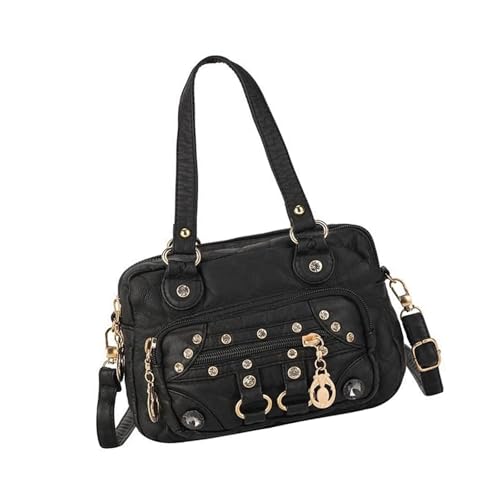 DIDILLX Damen Toted Handtaschen Ledertasche Geldbörse Stilvoll Casual Trendy Schulter Crossbody mit abnehmbaren Trägern Reißverschluss Schulter Kunstleder Geldbörsen, Schwarz , One Size DIDILLX Damen Toted Handtaschen Ledertasche Geldbörse Stilvoll Casual Trendy Schulter Crossbody mit abnehmbaren Trägern Reißverschluss Schulter Kunstleder Geldbörsen, Schwarz , One Size von DIDILLX