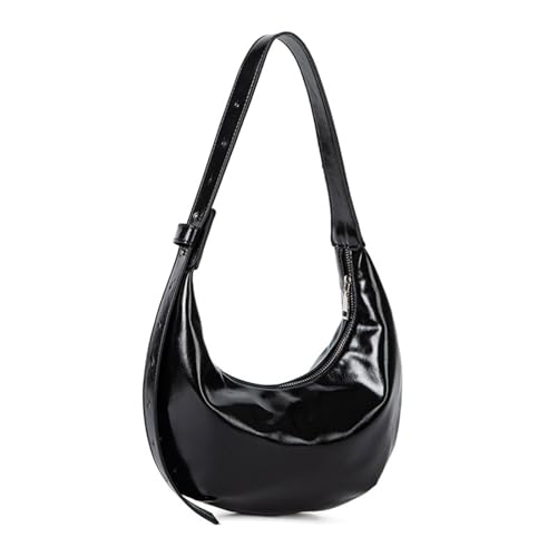 DIDILLX Modische Arnpit Umhängetasche, Umhängetasche, Handtasche mit Tragegriff oben, geräumige Kapazität, Unterarm-Handtasche für Damen und Mädchen, Schwarz , One Size von DIDILLX