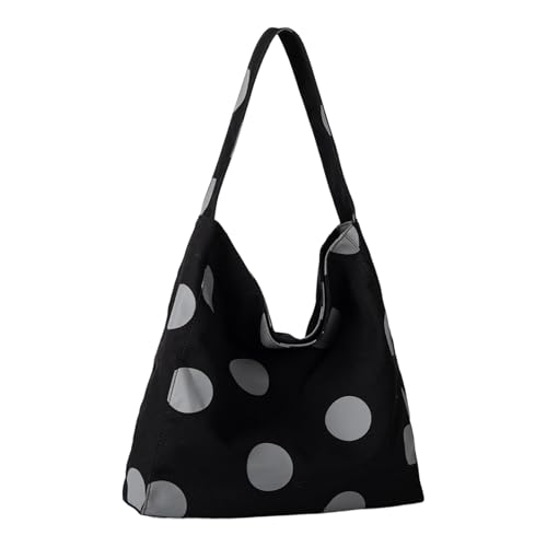 DIDILLX Modische Unterarm-Geldbörse, geräumige Canvas-Tasche, leicht, Schultertasche, für den täglichen Gebrauch, Büro, unverzichtbar, praktische Canvas-Handtasche, Schwarz , One Size von DIDILLX
