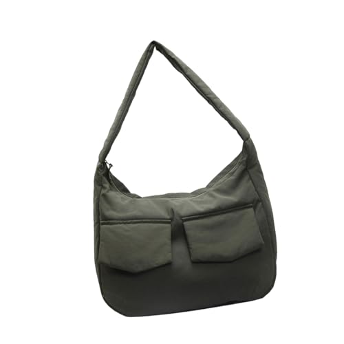 DIDILLX Praktische Nylon-Umhängetasche, Unisex, Umhängetasche, lässiger Satchel mit mehreren Fächern, für Arbeit oder Reisen, Nylon-Handtasche, grün, One Size von DIDILLX