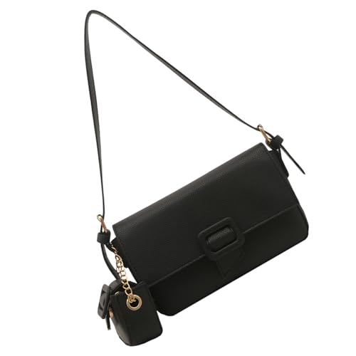 DIDILLX Retro-Umhängetasche für Damen, trendige Handtasche, modisch, Achselhöhle mit Anhänger, PU-Leder, Achselhöhle, Einkauf, Retro-Schulter mit Anhänger, für Damen, Achsel-Handtasche, Geldbörse von DIDILLX