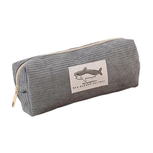 DIDILLX Stickerei-Federmäppchen, Federmäppchen, Make-up-Tasche, Tier-Stift-Organizer, dunkelgrau von DIDILLX