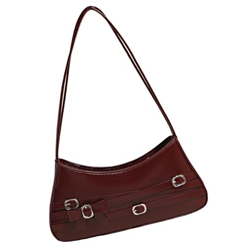 DIDILLX Stilvolle Abendtasche mit Schleifenverzierung und geräumiger Innenseite, PU-Leder-Schultertaschen für Arbeit und Freizeit, Reisen, Unterarmtasche, C, One Size von DIDILLX