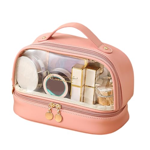 Doppelschichtige Kosmetiktasche, transparent, Make-up, wasserdicht, Reise-Kulturbeutel, transparenter Organizer für Damen, transparente Taschen mit Reißverschluss, a, Mass Beauty von DIDILLX