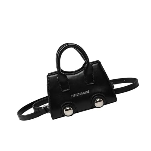 Frühling 2025 Damen Mode Quadratische Schultertasche PU Kleine Crossbody Tasche mit Nietendetails für Arbeit und Reisen Stilvolle Damen Schultertasche Geschenk, Schwarz , One Size von DIDILLX