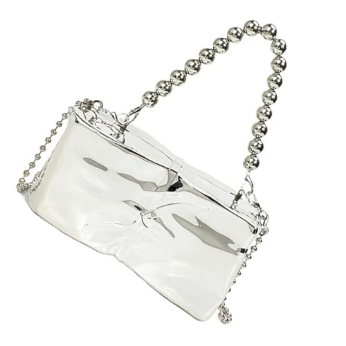 Moderne Acryl-Abendtasche, stilvolle Umhängetasche, Crossbody-Tasche mit Kette, entworfen für Modepersonen, Acryl-Umhängetasche, silber, One Size von DIDILLX