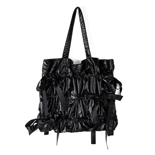 Modische große Unterarmtasche mit einzigartigem Falten-Design und Schleifen, Schultertaschen, Einkaufs- und Dating-Handtasche für Damen, trendige Damentasche, Schwarz , One Size Modische große Unterarmtasche mit einzigartigem Falten-Design und Schleifen, Schultertaschen, Einkaufs- und Dating-Handtasche für Damen, trendige Damentasche, Schwarz , One Size von DIDILLX