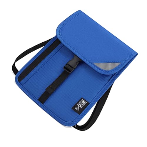 RFIDS Reisebrieftasche, sicherer Reisepass und Geldbeutel, verstellbarer Riemen, um Bargeld, Kreditkarte sicher aufzubewahren, Reisetasche für Reisepass und Dokumente, blau, One Size von DIDILLX