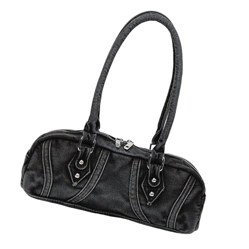 Stilvolle Handtasche, geräumige Retro-Umhängetasche, Punk-Stil, Unterarm-Geldbörse für den täglichen Pendler und gesellschaftliche Zusammenkünfte, modische Aufbewahrungstasche, Schwarz , One Size Stilvolle Handtasche, geräumige Retro-Umhängetasche, Punk-Stil, Unterarm-Geldbörse für den täglichen Pendler und gesellschaftliche Zusammenkünfte, modische Aufbewahrungstasche, Schwarz , One Size von DIDILLX