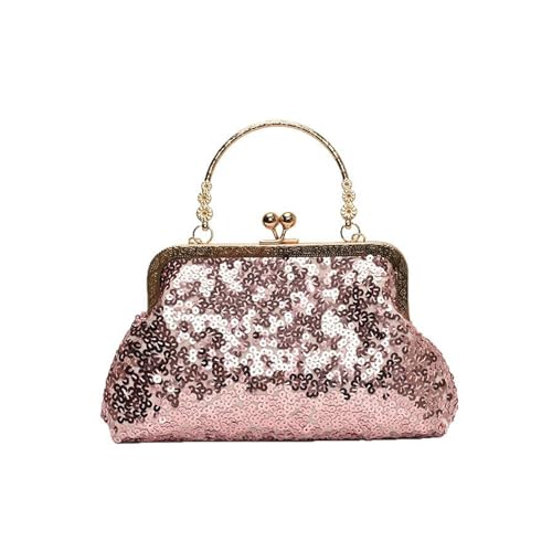 Stilvolle Pailletten-Tragetasche, abnehmbare Kette, Kussverschluss, trendige Crossbody-Tasche für Hochzeit, Handtasche mit Tragegriff oben, a, One Size Stilvolle Pailletten-Tragetasche, abnehmbare Kette, Kussverschluss, trendige Crossbody-Tasche für Hochzeit, Handtasche mit Tragegriff oben, a, One Size von DIDILLX