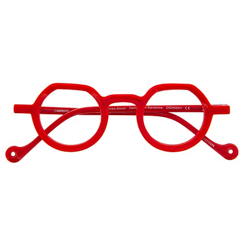 DIDINSKY Blaulichtfilter Brille für Damen und Herren. Blaufilter Brille mit stärke oder ohne sehstärke für Gaming oder Pc. Acetate Tempel und Blendschutzgläser. Cherry +1.0 – DIGRECCO von DIDINSKY