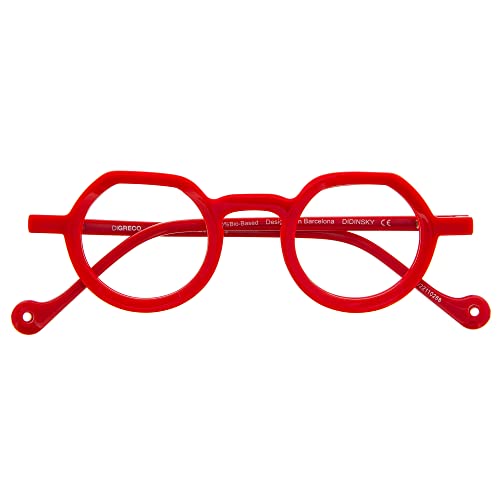 DIDINSKY Blaulichtfilter Brille für Damen und Herren. Blaufilter Brille mit stärke oder ohne sehstärke für Gaming oder Pc. Acetate Tempel und Blendschutzgläser. Cherry +2.0 – DIGRECCO von DIDINSKY