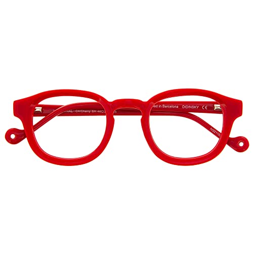 DIDINSKY Blaulichtfilter Brille für Damen und Herren. Blaufilter Brille mit stärke oder ohne sehstärke für Gaming oder Pc. Acetate Tempel und Blendschutzgläser. Cherry +2.0 – DINATIONAL von DIDINSKY