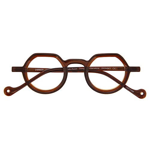 DIDINSKY Blaulichtfilter Brille für Damen und Herren. Blaufilter Brille mit stärke oder ohne sehstärke für Gaming oder Pc. Acetate Tempel und Blendschutzgläser. Coffee +2.0 – DIGRECCO von DIDINSKY