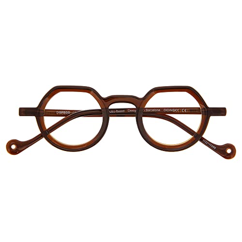 DIDINSKY Blaulichtfilter Brille für Damen und Herren. Blaufilter Brille mit stärke oder ohne sehstärke für Gaming oder Pc. Acetate Tempel und Blendschutzgläser. Coffee +2.5 – DIGRECCO von DIDINSKY