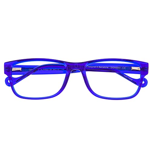 DIDINSKY Blaulichtfilter Brille für Damen und Herren. Blaufilter Brille mit stärke oder ohne sehstärke für Gaming oder Pc. Acetate Tempel und Blendschutzgläser. Indigo +2.5 – DIHIDDEN von DIDINSKY