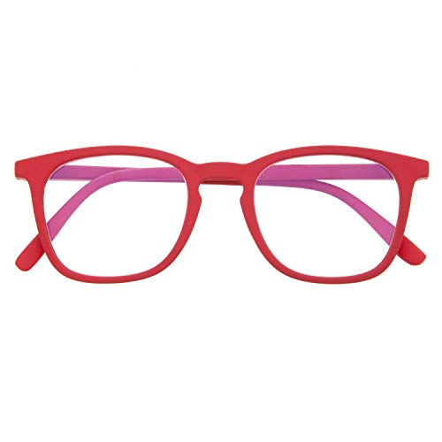 DIDINSKY Blaulichtfilter Brille für Damen und Herren. Blaufilter Brille mit stärke oder ohne sehstärke für Gaming oder Pc. Gummi-Touch-Tempel und Blendschutzgläser. Cherry +1.0 – TATE von DIDINSKY
