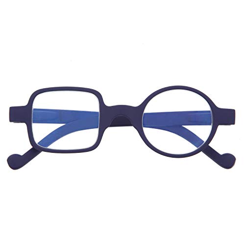 DIDINSKY Blaulichtfilter Brille für Damen und Herren. Blaufilter Brille mit stärke oder ohne sehstärke für Gaming oder Pc. Gummi-Touch-Tempel und Blendschutzgläser. Indigo +3.0 – DALI von DIDINSKY
