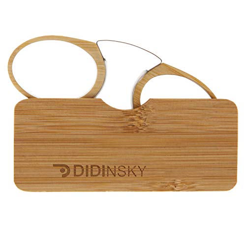 DIDINSKY Blaulichtfilter Brille für Damen und Herren. Blaufilter Brille mit stärke. Rahmen und Gehäuse aus Bambus und entspiegelten Kristallen. Dioptrien +1.0 - ORSAY BAMBU von DIDINSKY