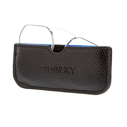 DIDINSKY Lesebrille für Damen und Herren Randlose. Blaulicht das Computerleser blockiert. Unzerbrechliche Anti-Glare-Brille im Taschenformat. Black +2.0 - HERMITAGE ROUND von DIDINSKY