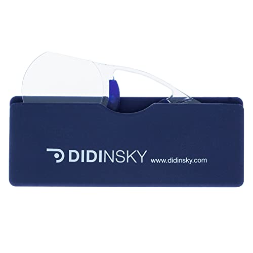 DIDINSKY Lesebrille für Damen und Herren Transparent. Kompakte leichte randlose brillen. Brillengestelle für damen und herren. Lesehilfe Retro. Indigo +1.0 - POMPIDOU von DIDINSKY