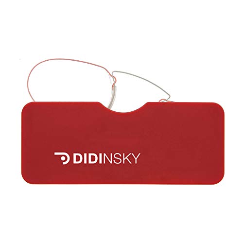 DIDINSKY Lesebrille für Damen und Herren Transparent. Kompakte leichte randlose brillen. Brillengestelle für damen und herren. Lesehilfe Retro. Red +3.0 - LOUVRE von DIDINSKY