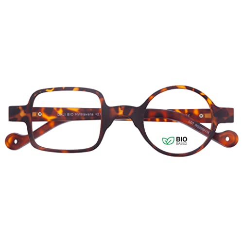 DIDINSKY Presbyopie Lesebrille oder Presbyopie Anti Blaulicht Anti Blaulicht für Männer und Frauen. Rubber Touch, Flexible Bügel und Entspiegelte Gläser - DALI BIO (Havana, 3, x) von DIDINSKY