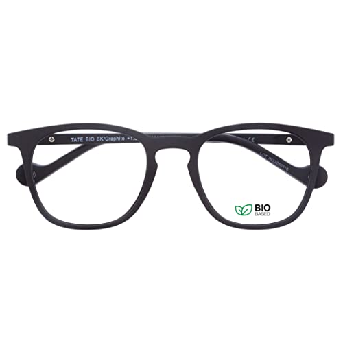 DIDINSKY Presbyopie Lesebrille oder Presbyopie Anti Blaulicht Anti Blaulicht für Männer und Frauen. Rubber Touch, flexible Bügel und entspiegelte Gläser. Graphite +2.0 - TATE BIO von DIDINSKY