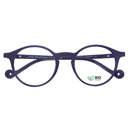 DIDINSKY Presbyopie Lesebrille oder Presbyopie Anti Blaulicht Anti Blaulicht für Männer und Frauen. Rubber Touch, flexible Bügel und entspiegelte Gläser - UFFIZI BIO (Indigo, 0, x) von DIDINSKY