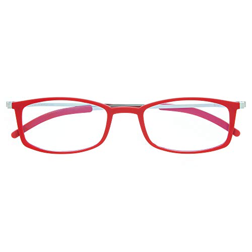 DIDINSKY Ultradünne Verschreibungspflichtige Lesebrille für Männer und Frauen. Sehr Leichte Presbyopie-Brille mit Blaulicht-Schutzgläsern. Cherry +2.5 - MACBA SQUARE von DIDINSKY