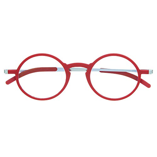 DIDINSKY Ultradünne Verschreibungspflichtige Lesebrille für Männer und Frauen. Sehr Leichte Presbyopie-Brille mit Blaulicht-Schutzgläsern. Cherry +3.0 - MACBA ROUND von DIDINSKY