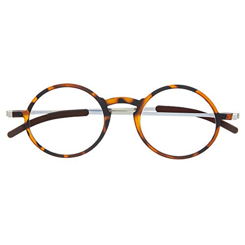 DIDINSKY Ultradünne Verschreibungspflichtige Lesebrille für Männer und Frauen. Sehr Leichte Presbyopie-Brille mit Blaulicht-Schutzgläsern - MACBA ROUND/SQUARE (Havana, 3, x, ROUND) von DIDINSKY