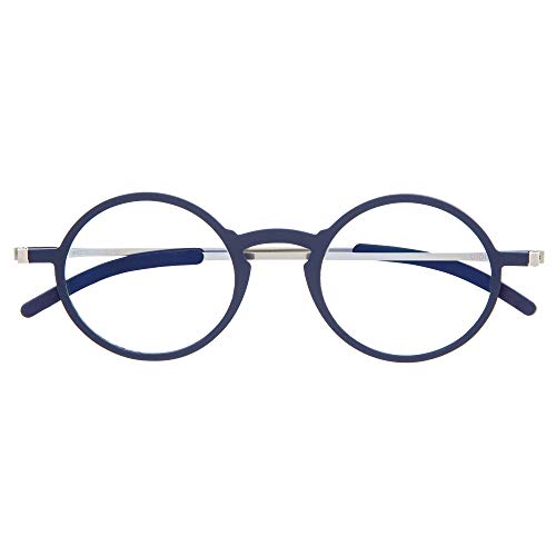 DIDINSKY Ultradünne Verschreibungspflichtige Lesebrille für Männer und Frauen. Sehr Leichte Presbyopie-Brille mit Blaulicht-Schutzgläsern - MACBA ROUND/SQUARE (Indigo, 2.5, x, ROUND) von DIDINSKY