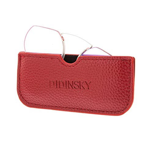 DIDINSKY Lesebrille für Damen und Herren Randlose. Blaulicht das Computerleser blockiert. Unzerbrechliche Anti-Glare-Brille im Taschenformat. Red +2.0 - HERMITAGE ROUND von DIDINSKY