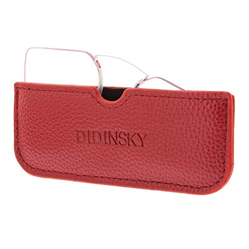 DIDINSKY Lesebrille für Damen und Herren Randlose. Blaulicht das Computerleser blockiert. Unzerbrechliche Anti-Glare-Brille im Taschenformat. Red +2.5 - HERMITAGE SQUARE von DIDINSKY