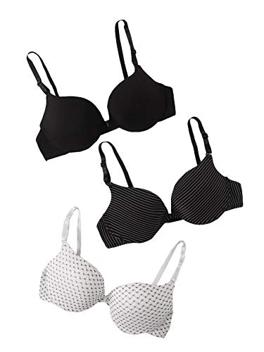 DIDK Damen Push-Up BH Bügel 3 Stücke BH Bra BHS Tops Bustier Bra Top Set Bralettes Unterwäsche Dessous 3er Pack Farbe1 S von DIDK