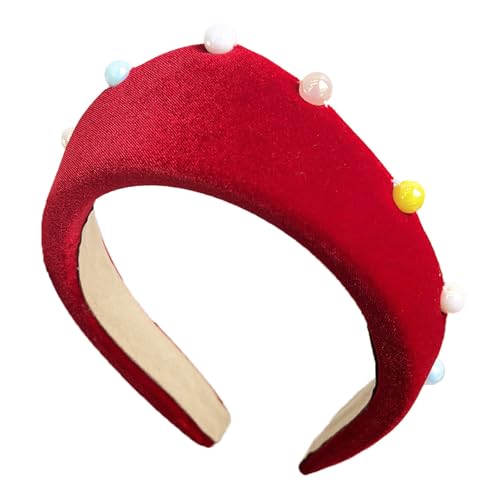 Auffälliges Plüsch-Stirnband mit bunten Perlen und Perlen, modisches Haar-Accessoire, Damen-Haarteil für jeden Anlass Auffälliges Plüsch-Stirnband mit bunten Perlen und Perlen, modisches Haar-Accessoire, Damen-Haarteil für jeden Anlass von DIEKE