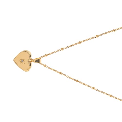 DIEKE Elegante Herz-Medaillon-Halskette aus Edelstahl, Damen-Accessoire mit Öltropfen, angenehm zu tragen, bunter Anhänger, Einheitsgröße, Wie beschrieben, Wie beschrieben von DIEKE