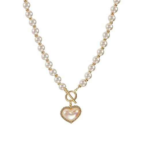 DIEKE Japan und Südkorea Super Fee Temperament Imitation Perle Liebe Halskette Cold Sweet Schlüsselbeinkette von DIEKE