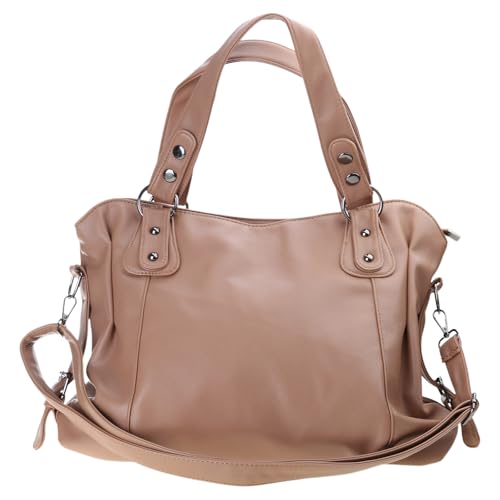 DIEKE Lässige Umhängetasche aus PU-Leder, Crossbody-Tasche, Tragegriff oben, mit verstellbarem Riemen, geeignet für verschiedene Anlässe, geräumige Einkaufstasche, khaki, One Size DIEKE Lässige Umhängetasche aus PU-Leder, Crossbody-Tasche, Tragegriff oben, mit verstellbarem Riemen, geeignet für verschiedene Anlässe, geräumige Einkaufstasche, khaki, One Size von DIEKE