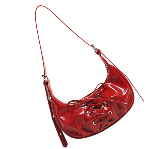 DIEKE Schultertaschen für Damen, Geldbörse, Umhängetasche, trendige Lederhandtasche, elegante Tragetasche, Handtasche, Sättel, Geschenke, Tragetaschen, rot, One Size von DIEKE