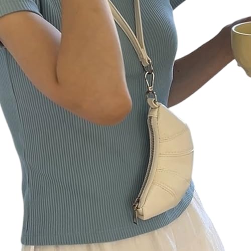 Modische Horn-Münzgeldbörse, Geldbörse, Kleingeldtasche mit Halter und Umhängeband für Studenten und Pendler, Umhängebeutel, Off White1 von DIEKE