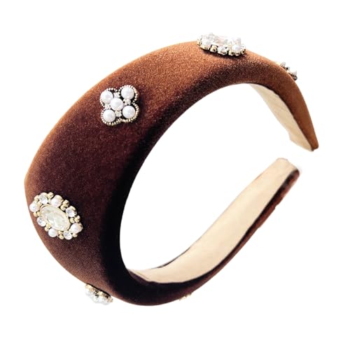 Stilvolle schwarze Plüsch-Stirnbänder mit Perlen für Damen, Haardekoration, modisch, für den täglichen Gebrauch, Kopfschmuck, Styling-Zubehör von DIEKE